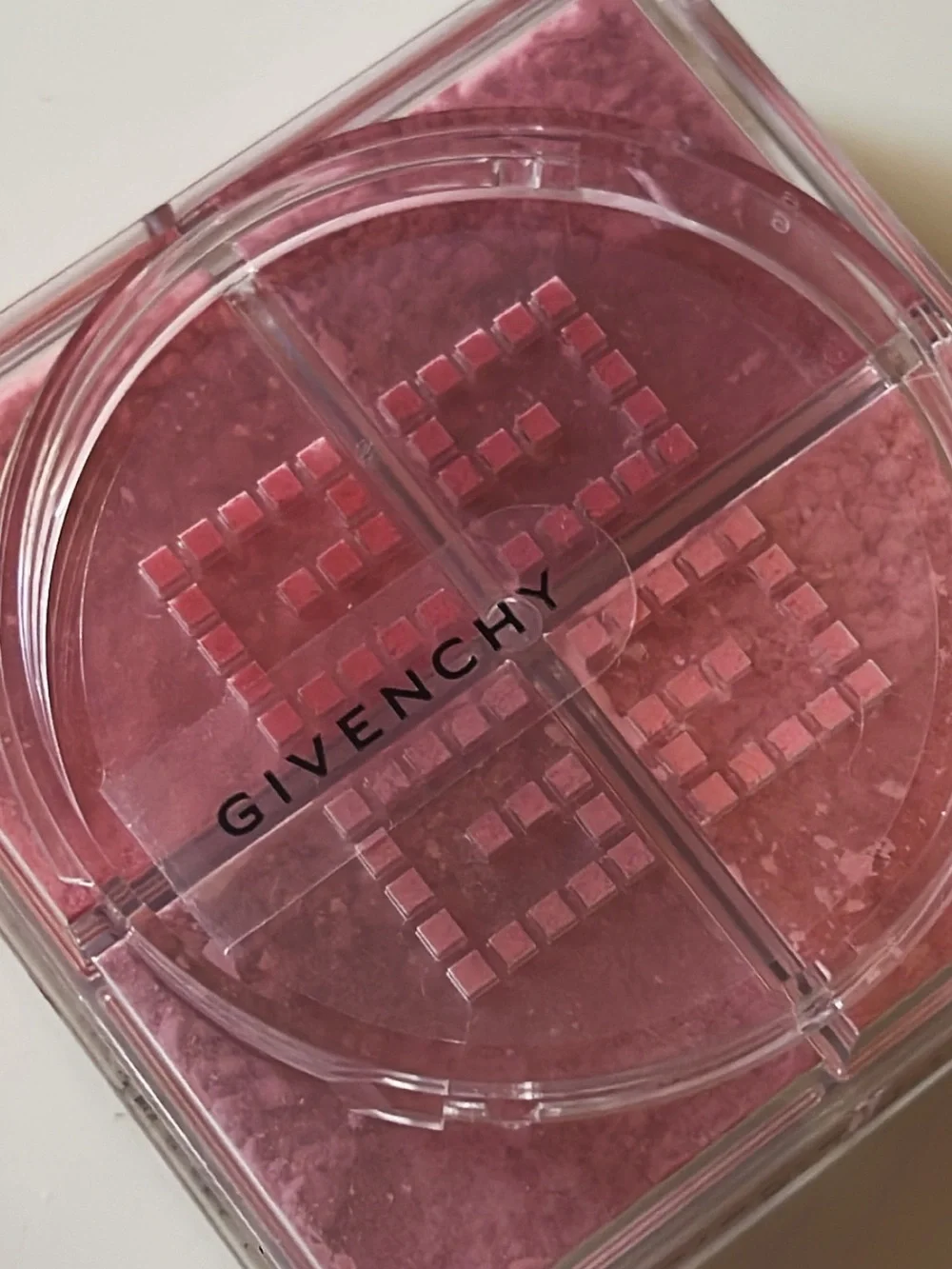 Givenchy Pink 4-Color Loose Powder Blush in shade 2 Taffetas Rose with Puff
